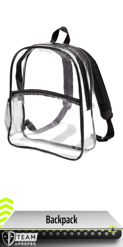 12 x 6 x 12 clear backpack